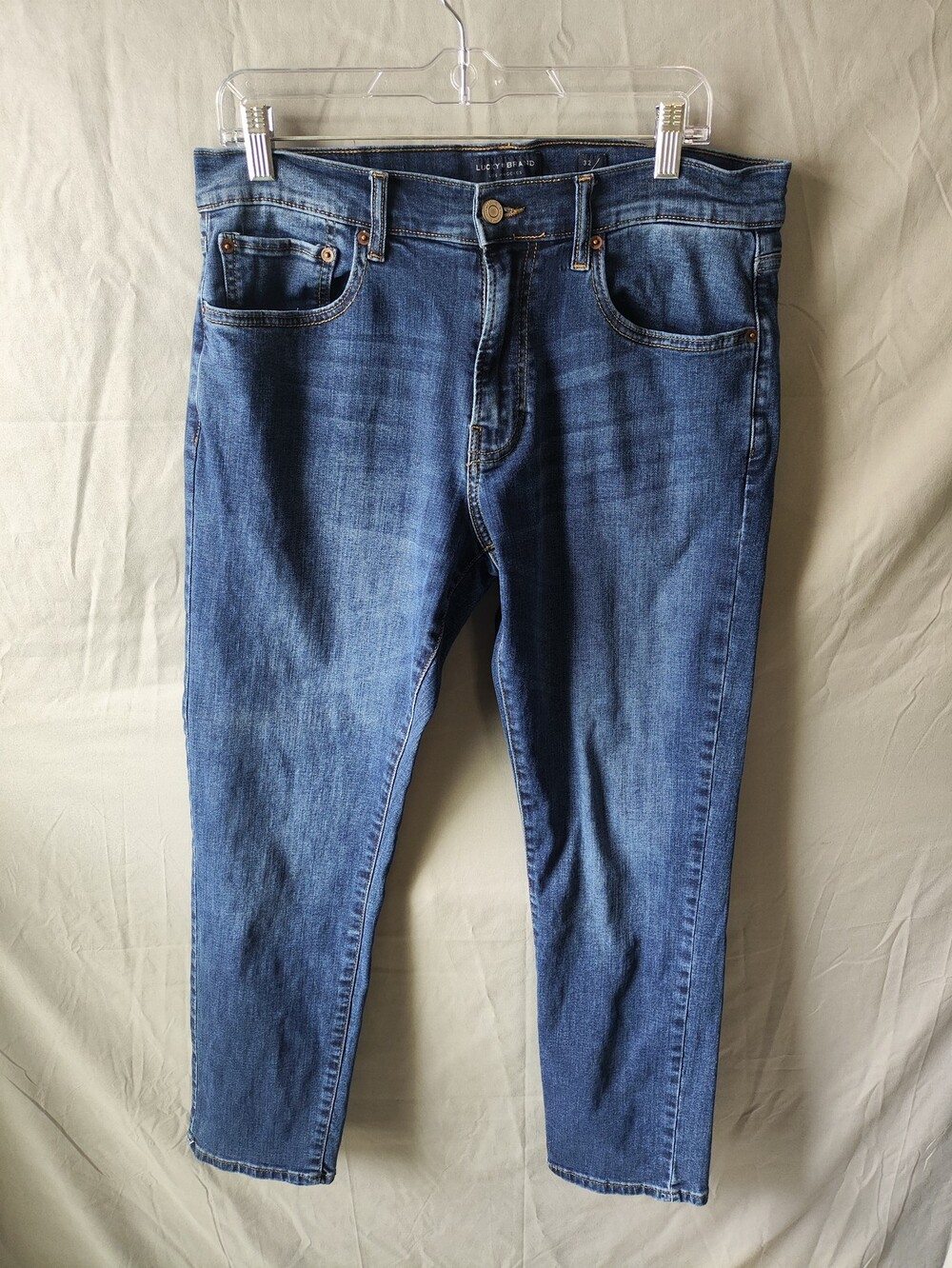 Lucky Brand Jeans Mens 32x30 Blue Medium Wash Stretch Denim Slim Fit Pants